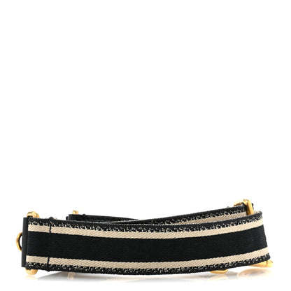 Christian Dior Canvas Embroidered Shoulder Strap Black 2 of 6