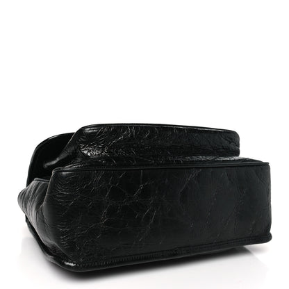 Saint Laurent Crinkled Calfskin Matelasse Monogram Medium Niki Chain Satchel Black 4 of 10