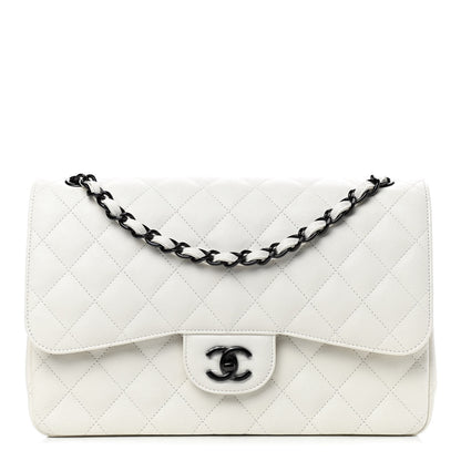 Chanel Calfskin Quilted Jumbo Double Flap White 1 of 8
