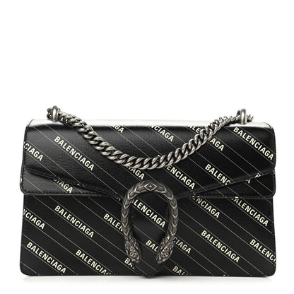 Gucci X BALENCIAGA Calfskin Logo Print Small Dionysus Shoulder Bag Black 1 of 9