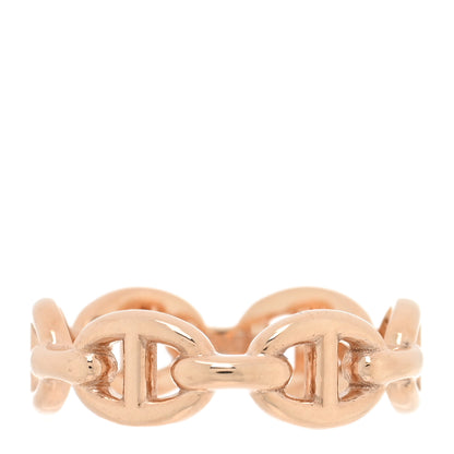 Hermes 18K Rose Gold PM Chaine D'Ancre Enchainee Ring 51 5.75 1 of 5