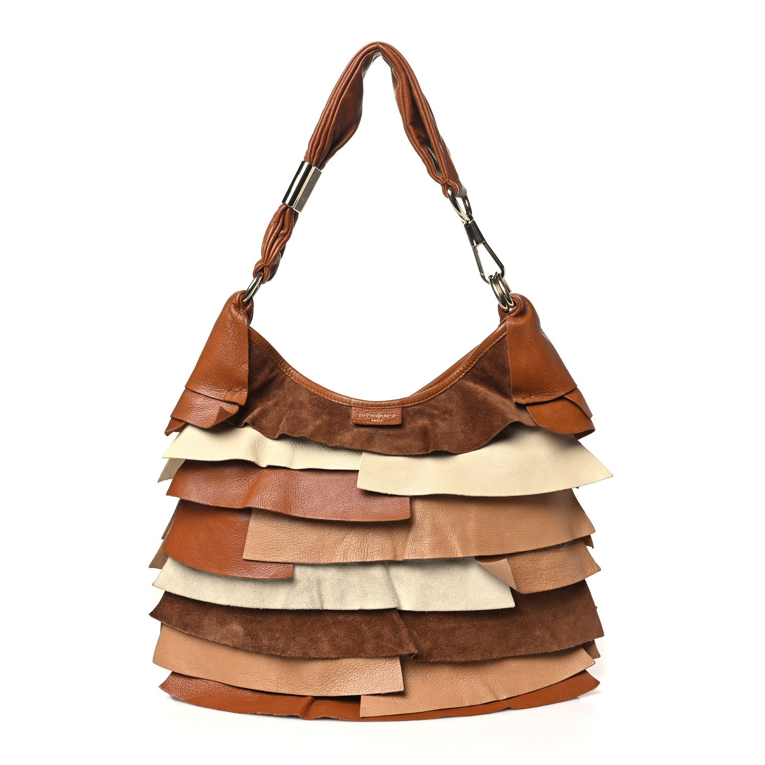Saint Laurent Calfskin Suede Saint Tropez Ruffle Bag 1 of 9