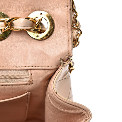Chanel Patent Quilted Jumbo XL Chain Around Flap Beige 15 of 19