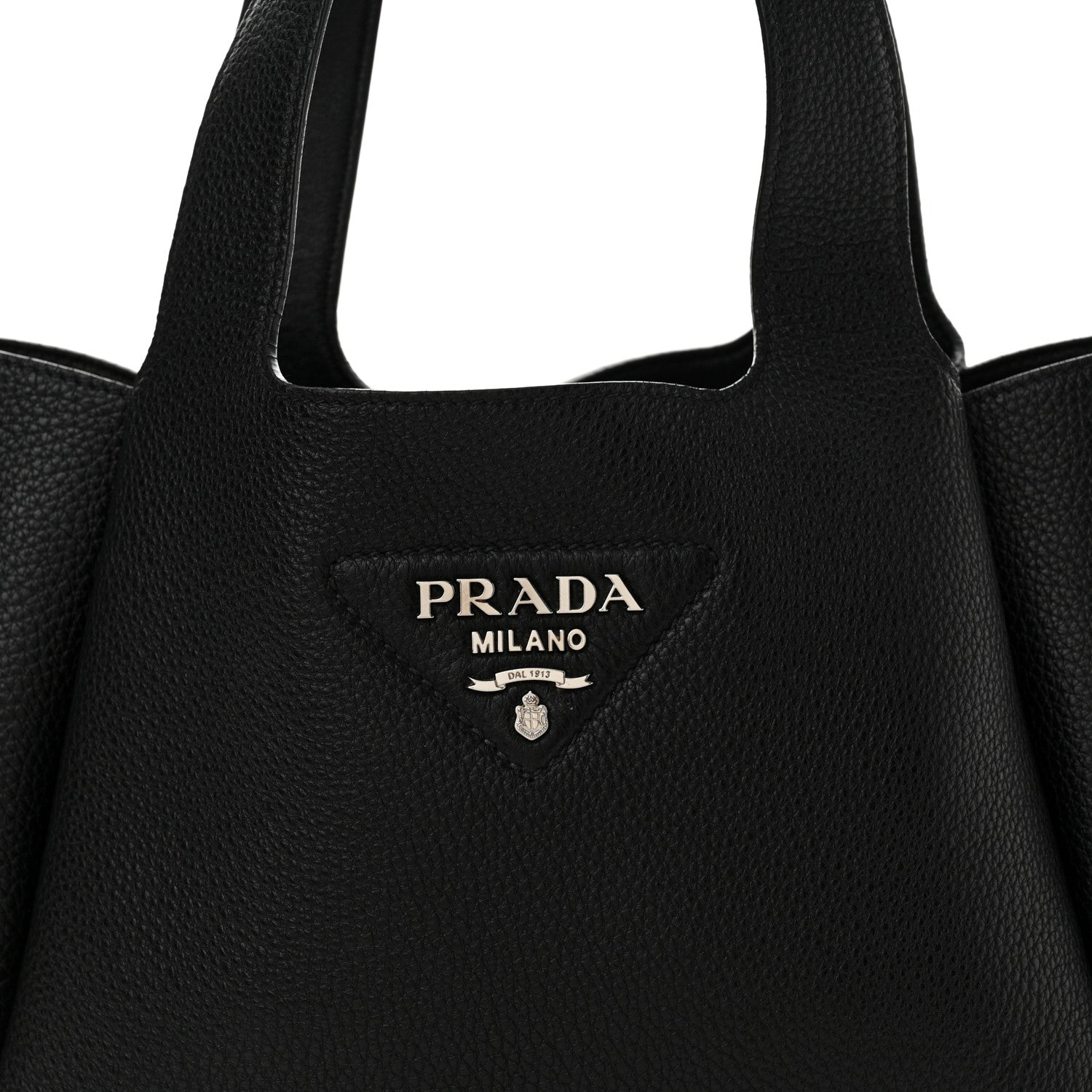 Prada Vitello Daino Soft Small Dynamique Tote Black 8 of 14