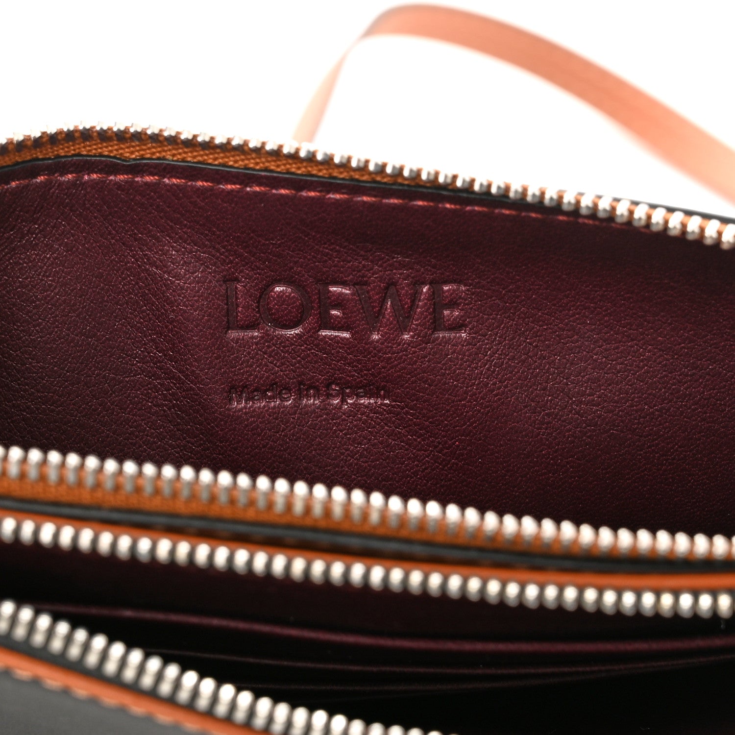 Loewe Smooth Calfskin Double Zip Crossbody Black Tan 7 of 10