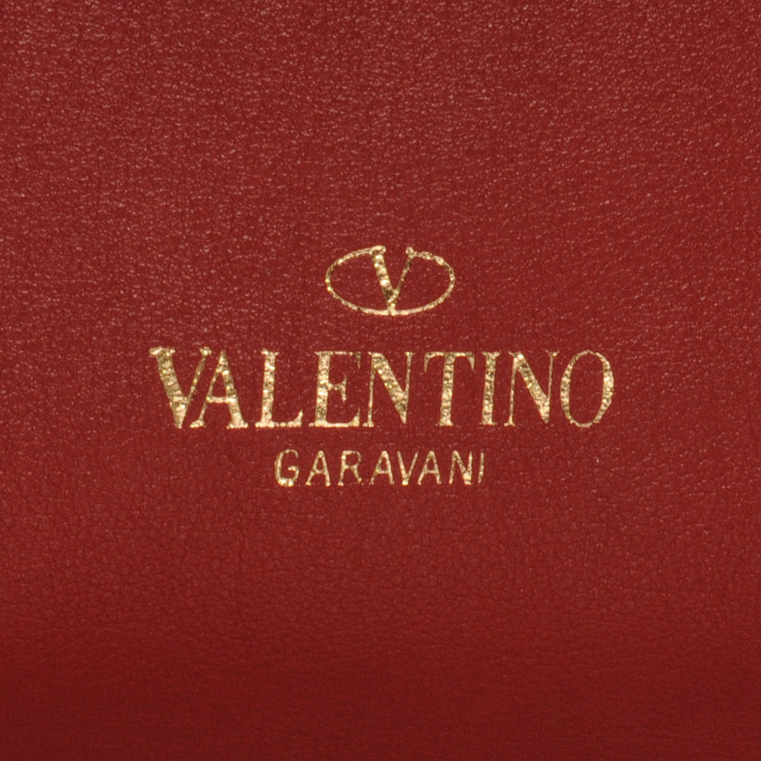 Valentino Garavani Leather Rockstud Dome Shopper Red 4 of 8