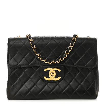 Chanel Lambskin Quilted XL Jumbo Single Flap Black 1 of 33