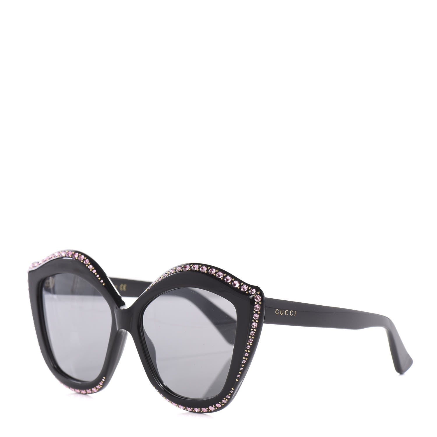 Gucci Crystal Cat Eye GG0118S Sunglasses Black 1 of 8