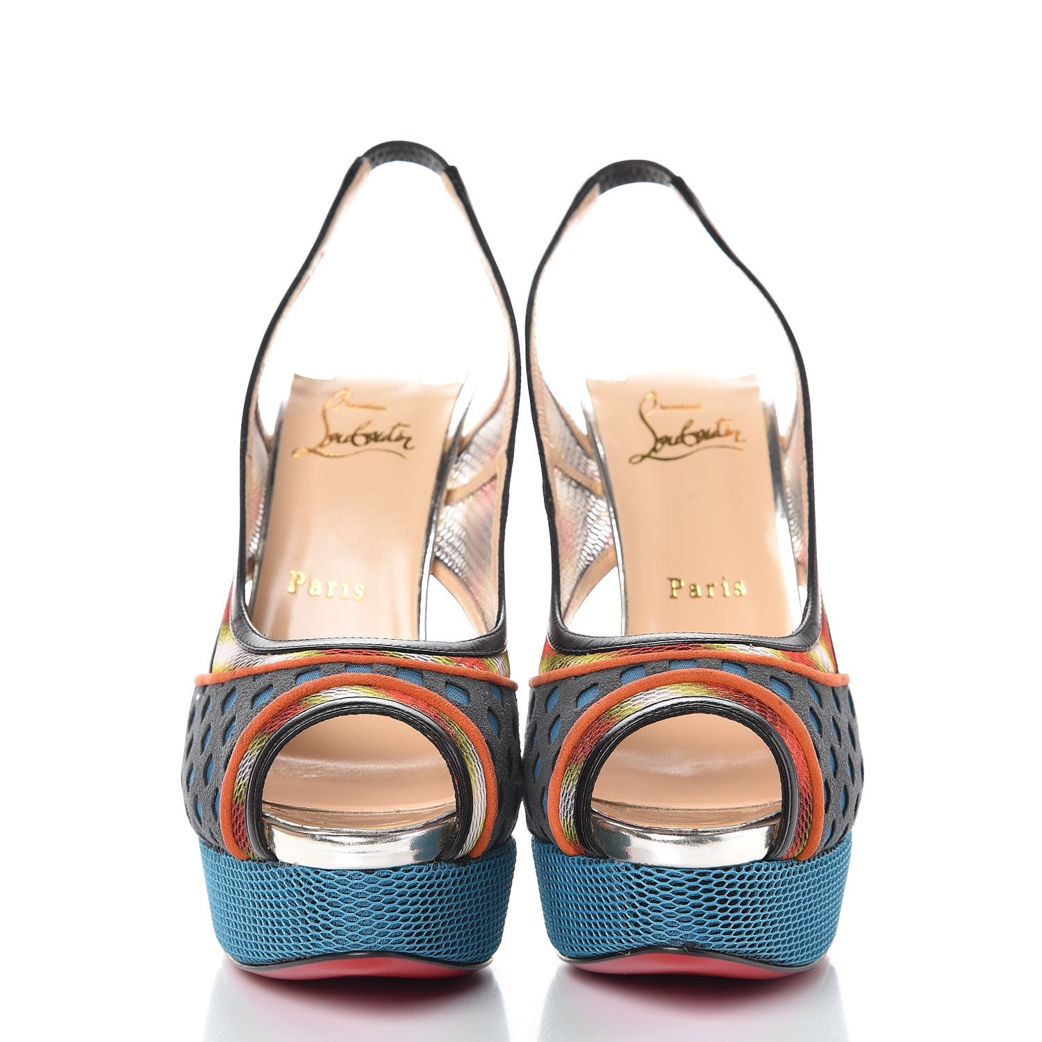 Christian Louboutin Fishnet Shiny Calfskin Marinadentella 150 Pumps 40 Ocean 2 of 9