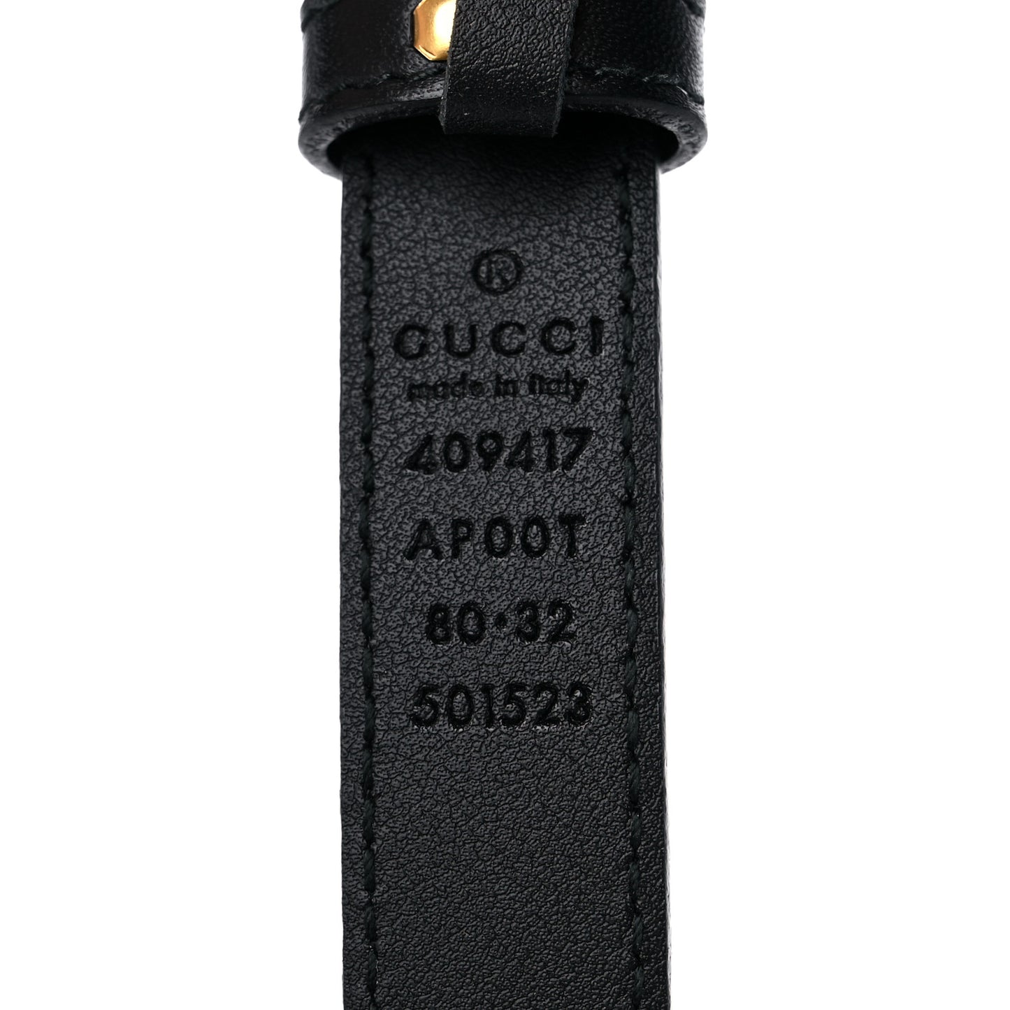 Calfskin Double G 20mm Belt 80 32 Black