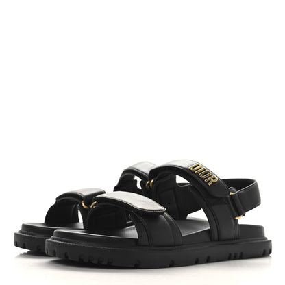 Christian Dior Lambskin Dioract 10mm Sandals 40 Black 4 of 9