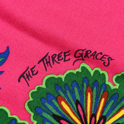 Hermes Cashmere Silk The Three Graces Shawl 140 Rose Vif Marron 4 of 6