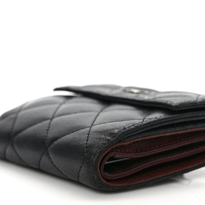 Chanel Lambskin Quilted Compact French Flap Wallet Black 8 of 10
