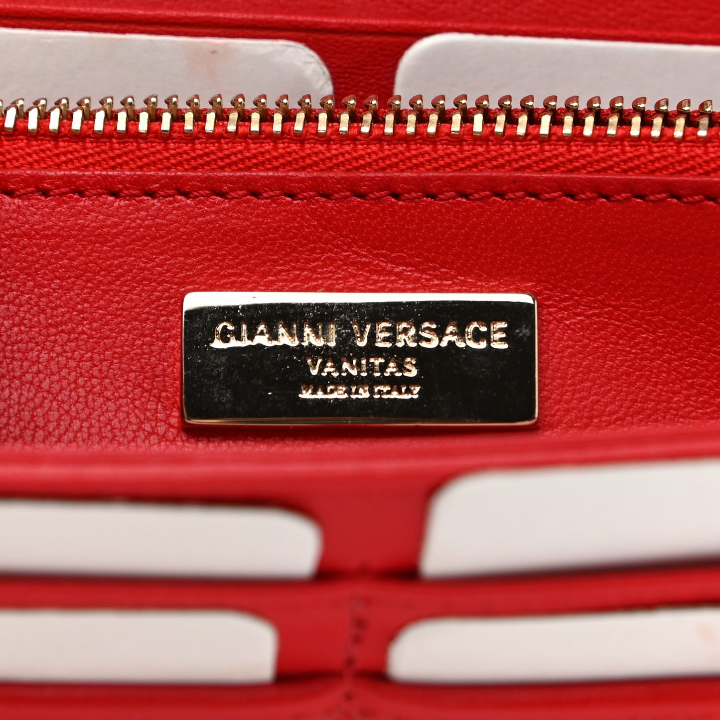Patent Quilted Vanitas Wallet Rosso Fuoco