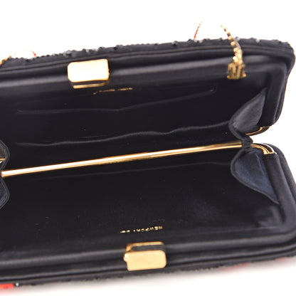 Judith Leiber Fabric Crystal Flower Clutch Black 6 of 17
