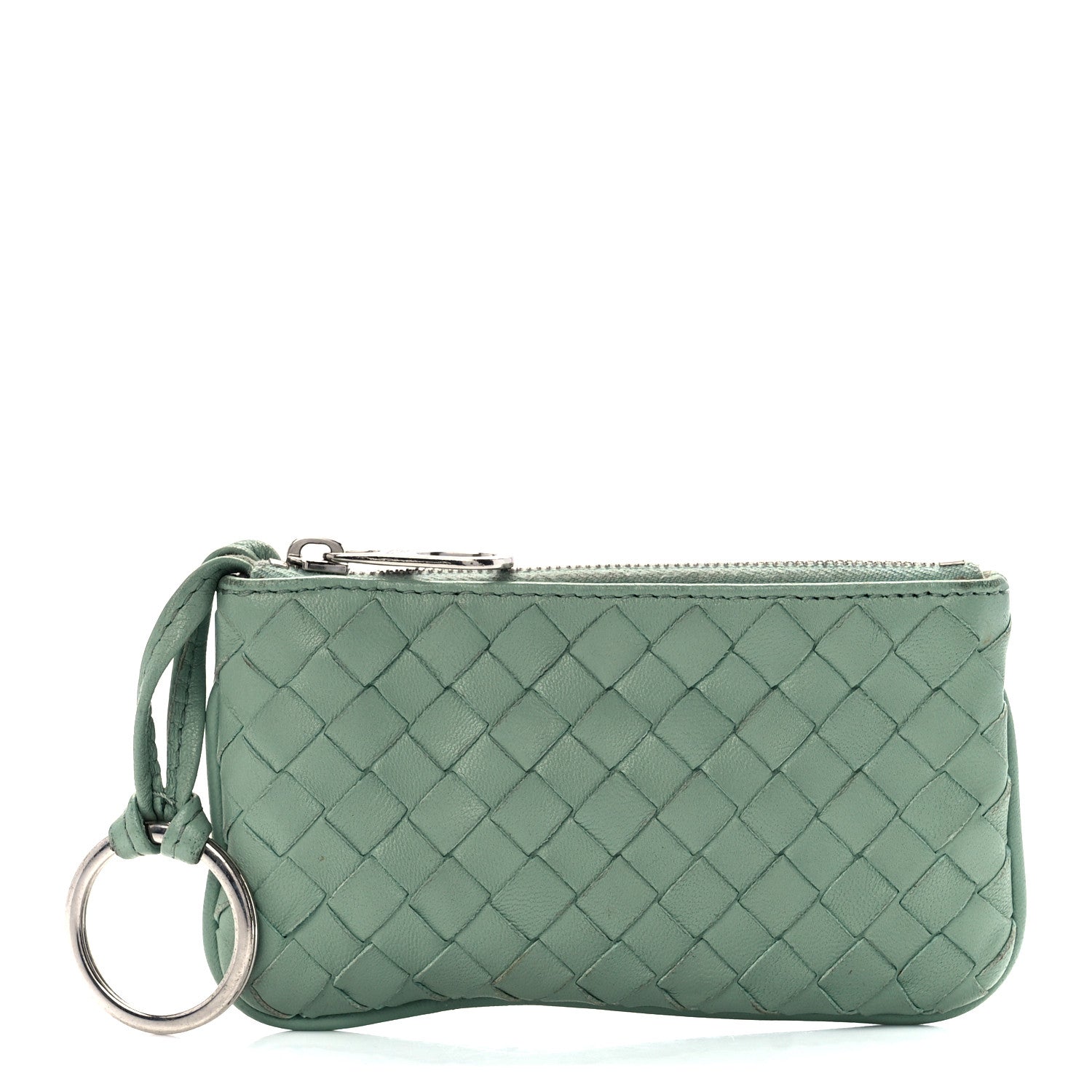Bottega Veneta Nappa Intrecciato Key Case Light Green 1 of 12