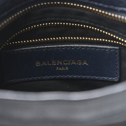 Balenciaga Chevre Gold Metallic Edge Hardware Mini City  Bleu Nuit Dark Sea 7 of 11