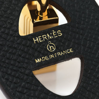 Hermes Togo Epsom Maillons Enchaines Shoe Accessory Gold Black 3 of 6