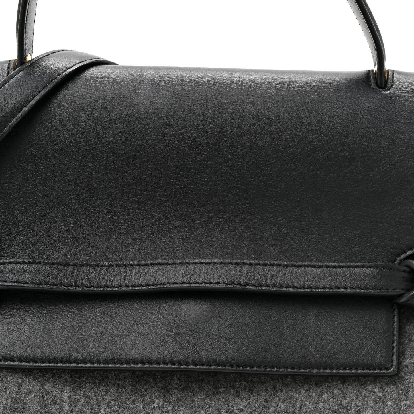 Felt Smooth Calfskin Mini Belt Bag Grey Black