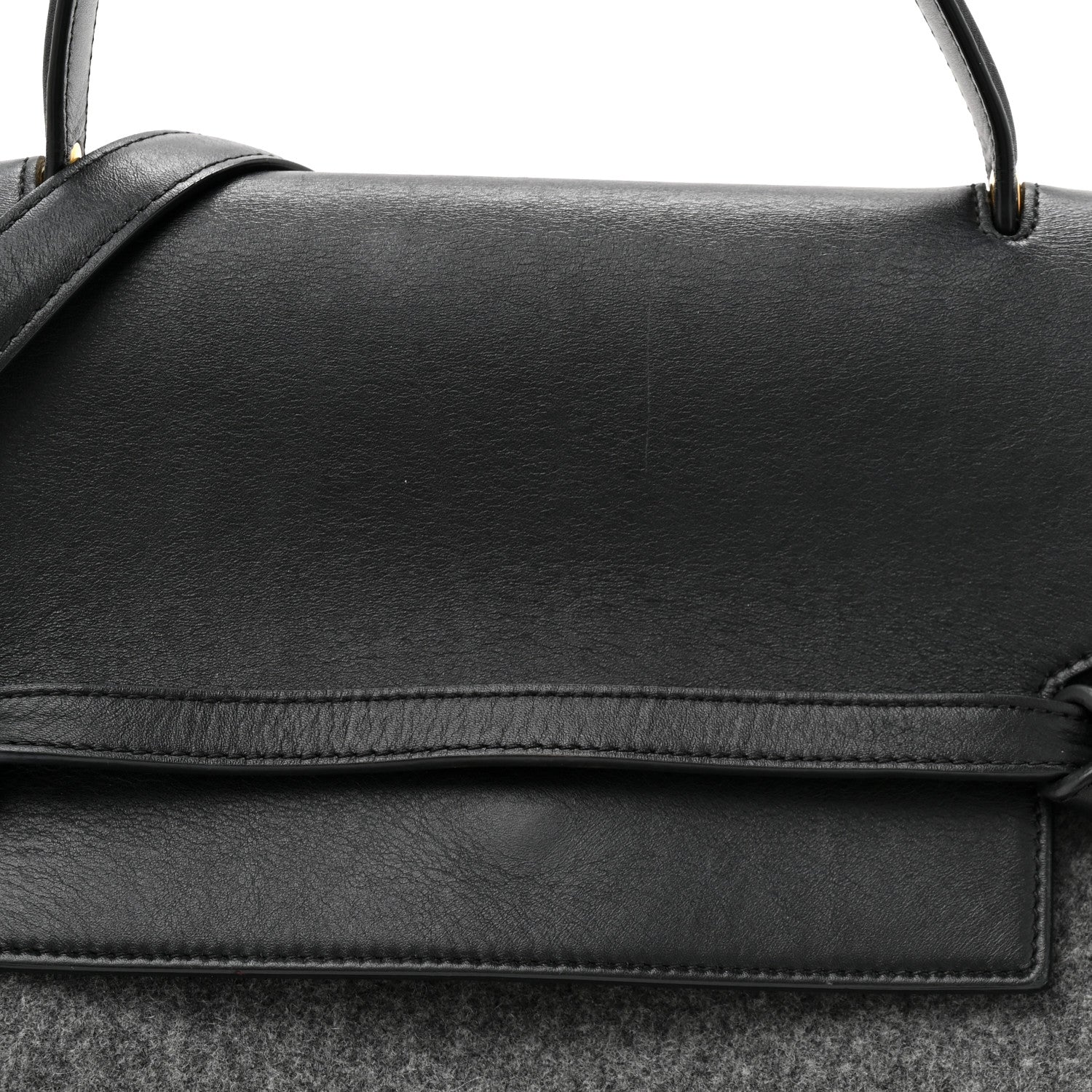 Celine Felt Smooth Calfskin Mini Belt Bag Grey Black 7 of 12