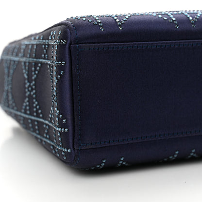 Christian Dior Satin Crystal Cannage Mini Lady Dior Navy 10 of 16