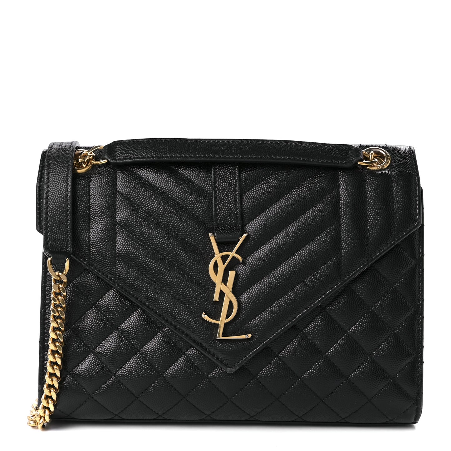 Grain De Poudre Textured Mixed Matelasse Triquilt Medium Monogram Satchel Black