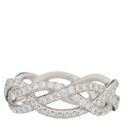 David Yurman Platinum Diamond Wisteria Band Ring 58 8.25 1 of 5