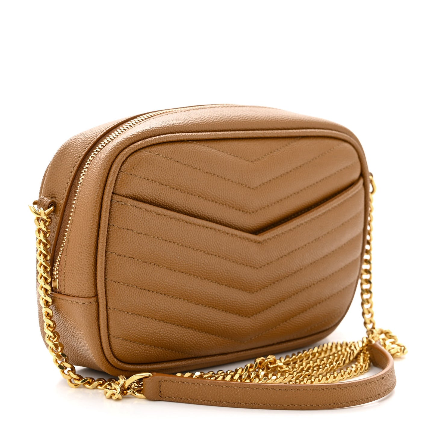 Grain De Poudre Matelasse Monogram Mini Lou Camera Bag Dark Natural