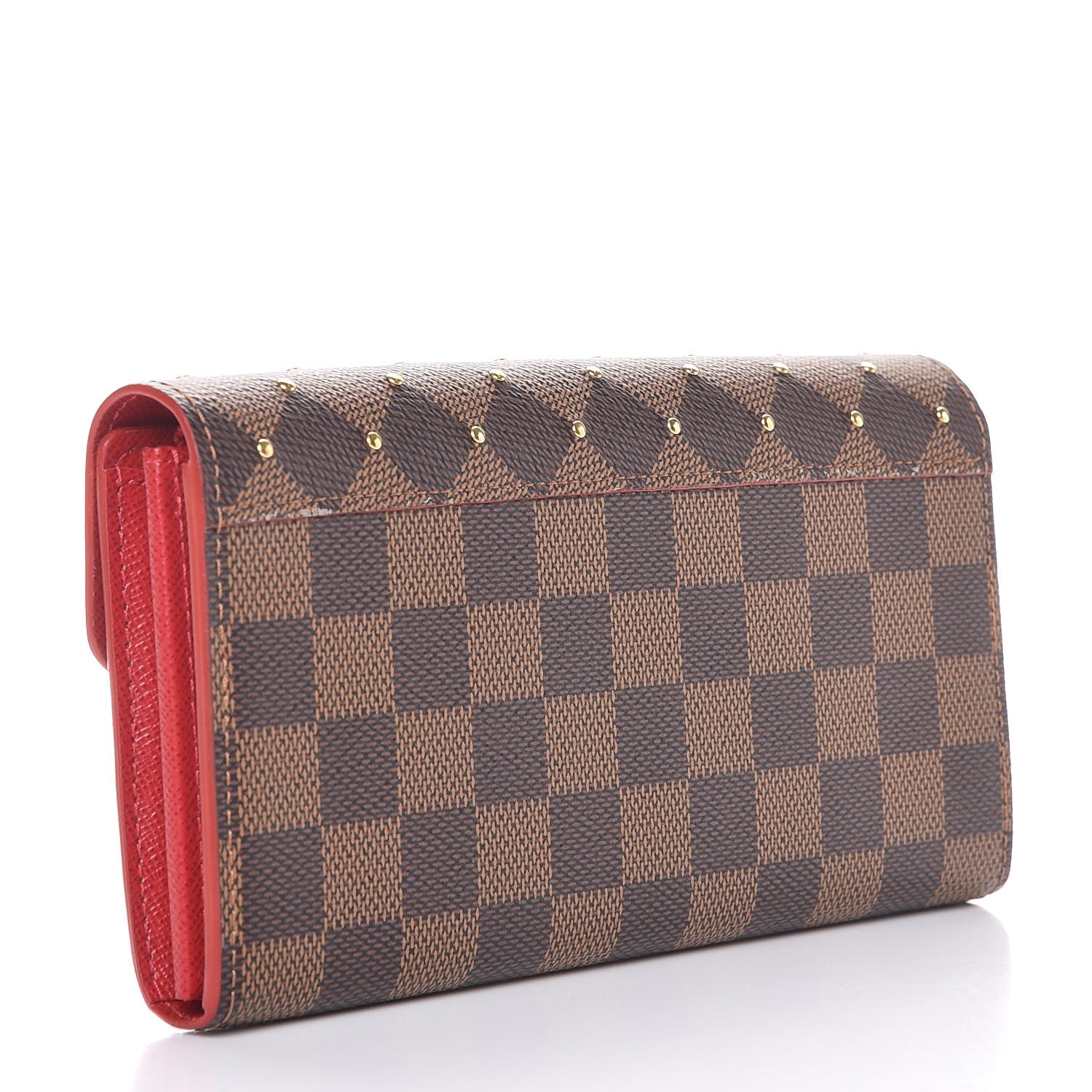 Louis Vuitton Damier Ebene Studded Sarah Wallet NM Cherry 3 of 8