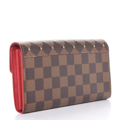 Louis Vuitton Damier Ebene Studded Sarah Wallet NM Cherry 3 of 8