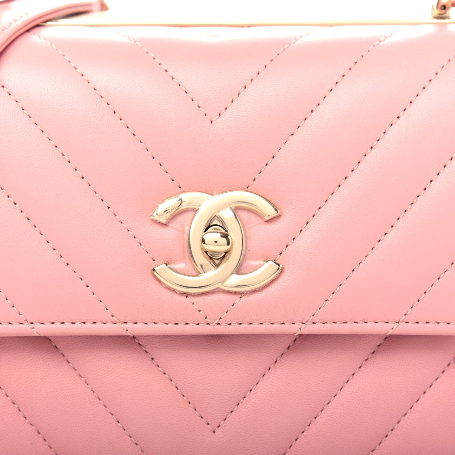 Chanel Lambskin Chevron Quilted Small Trendy CC Dual Handle Flap Bag Light Pink 7 of 11