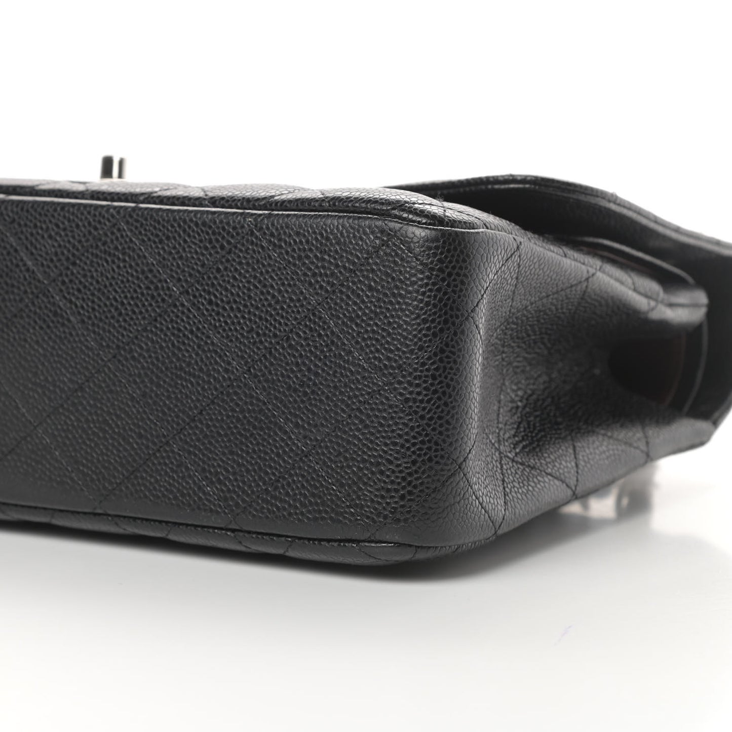 Caviar Quilted Jumbo Double Flap Black