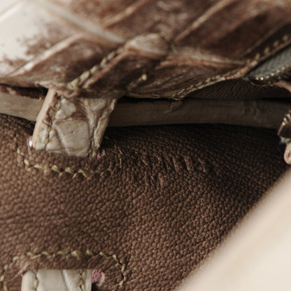 Hermes Matte Niloticus Crocodile Himalaya Kelly Retourne 25 White 9 of 32