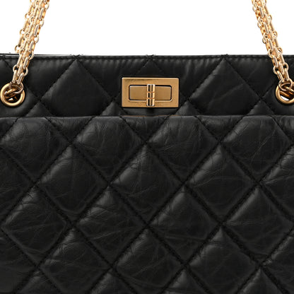 Chanel Aged Calfskin Quilted Reissue 2.55 Tote Black 8 of 10