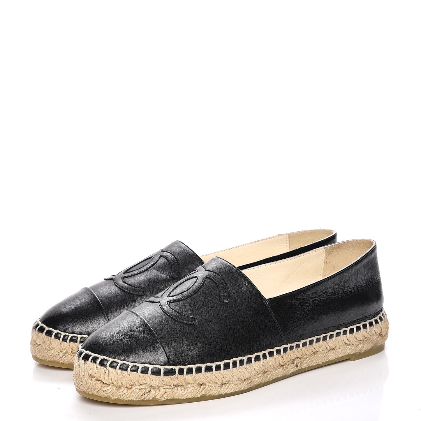Lambskin CC Espadrilles 37 Black