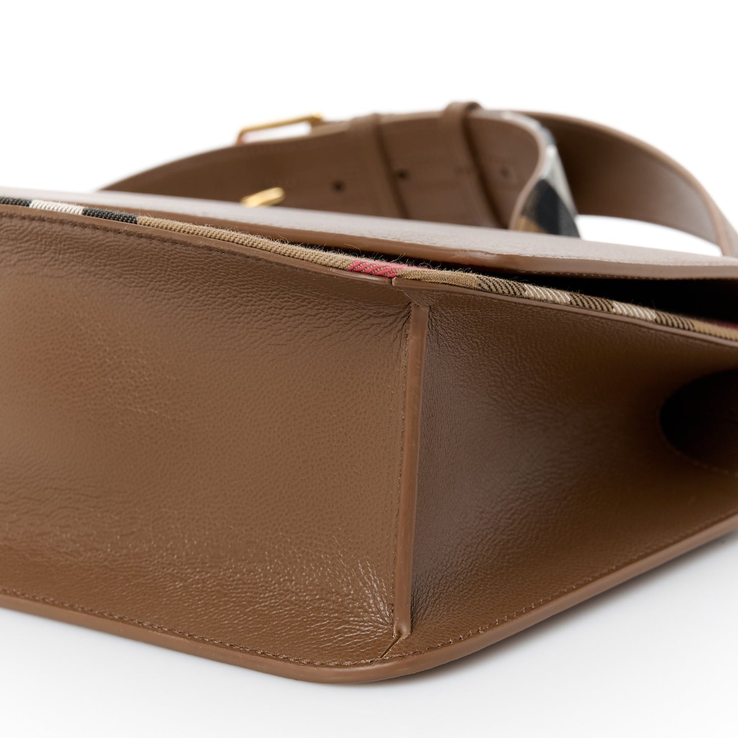 Derby Calfskin House Check Mackford Crossbody Bag Brown