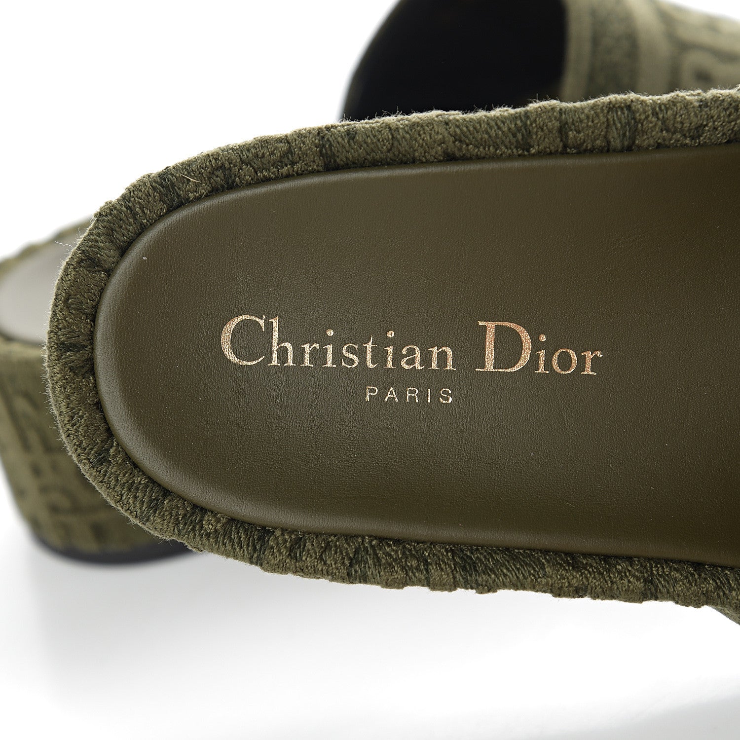 Christian Dior Oblique Denim D-Way Platform Sandal 38 Kaki 7 of 9