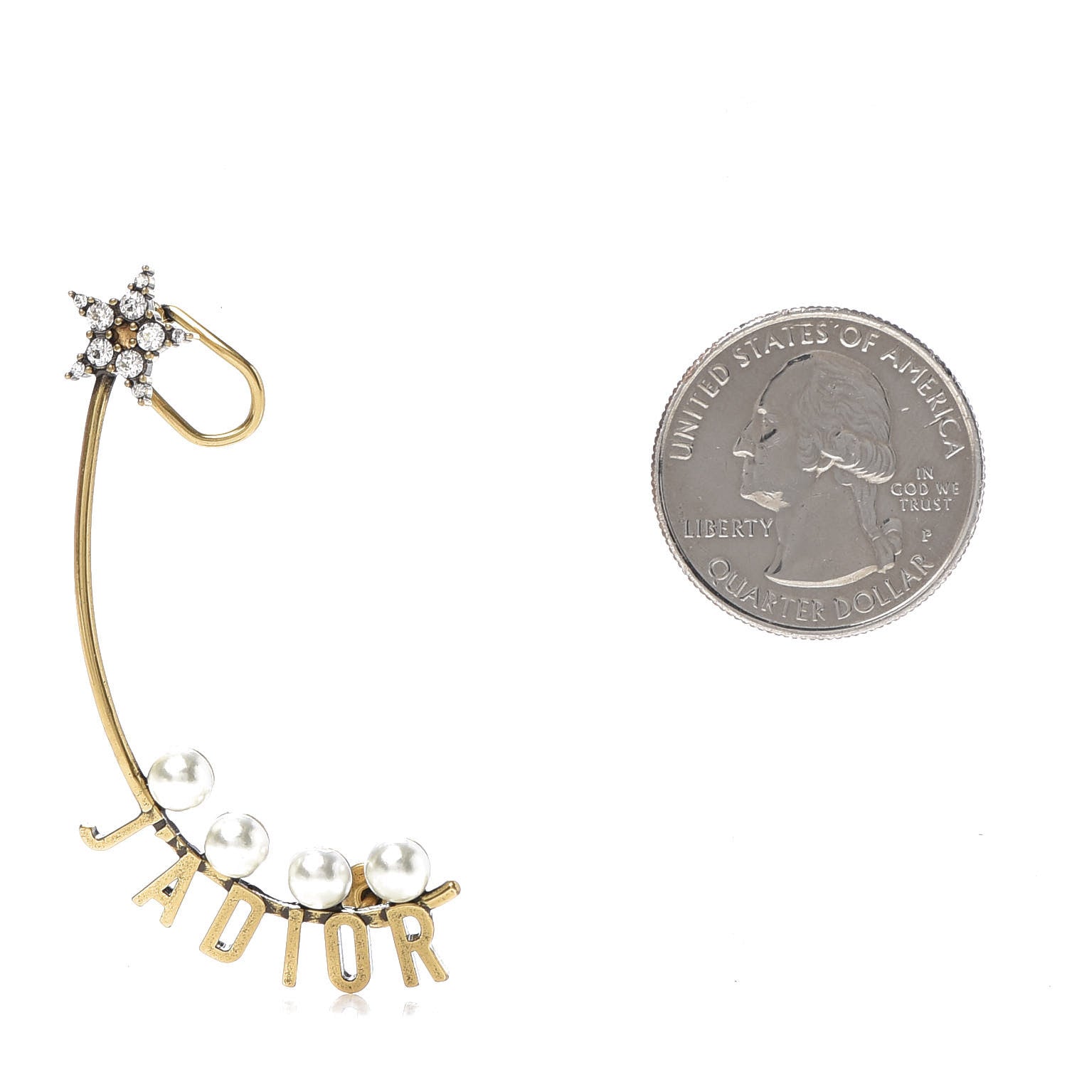 Christian Dior Pearl Crystal J'Adior Earring Gold 2 of 4
