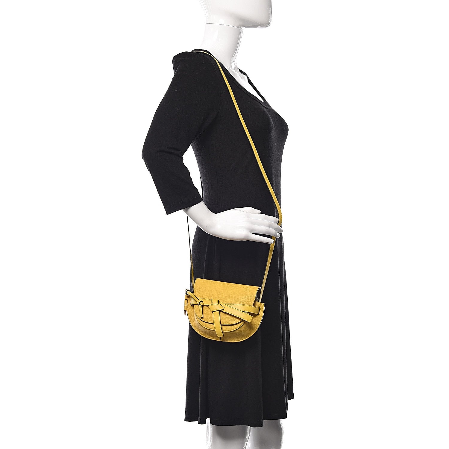 Loewe Grained Calfskin Mini Gate Crossbody Bag Yellow 2 of 9