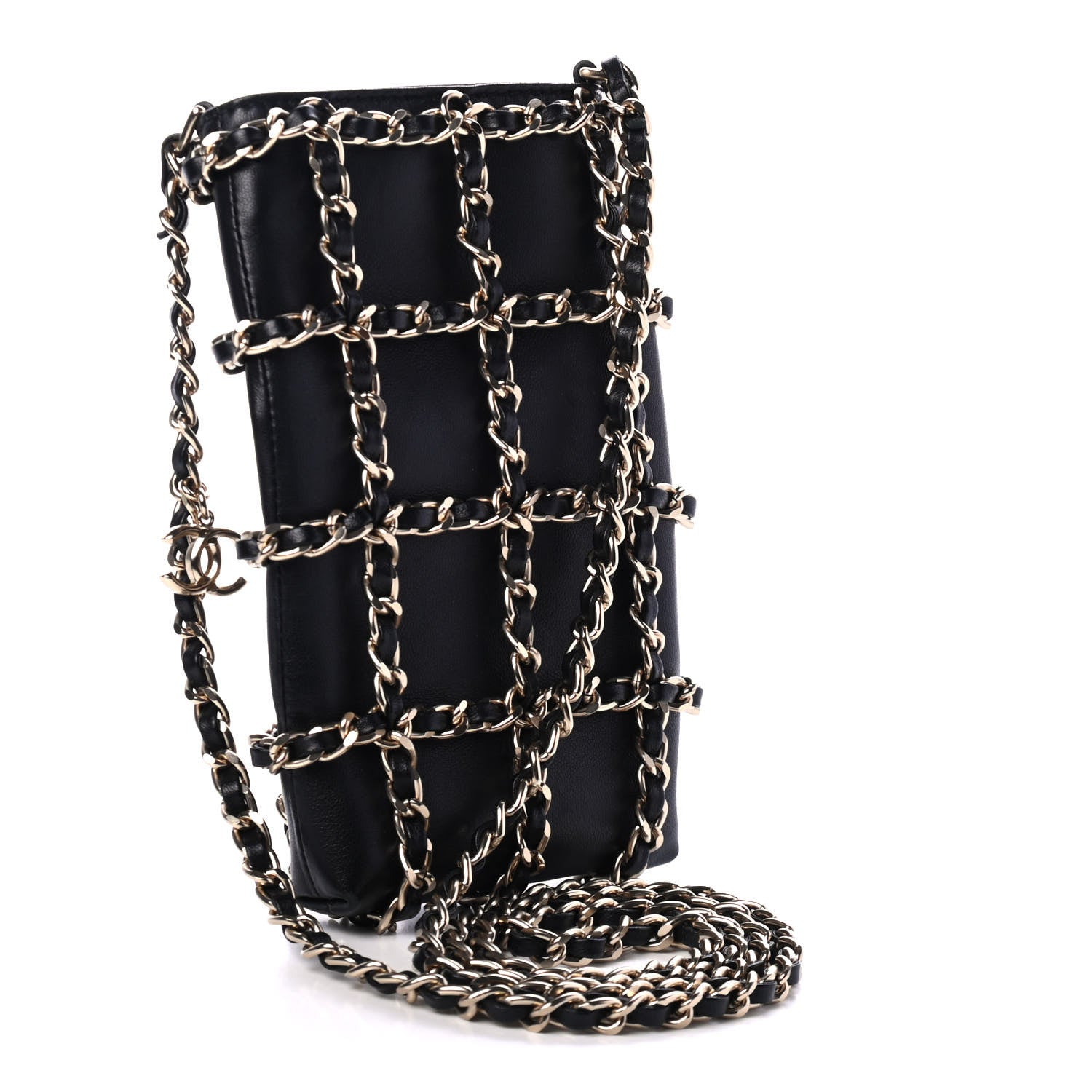 Chanel Lambskin Tech Me Out Clutch With Chain Black 2 of 4