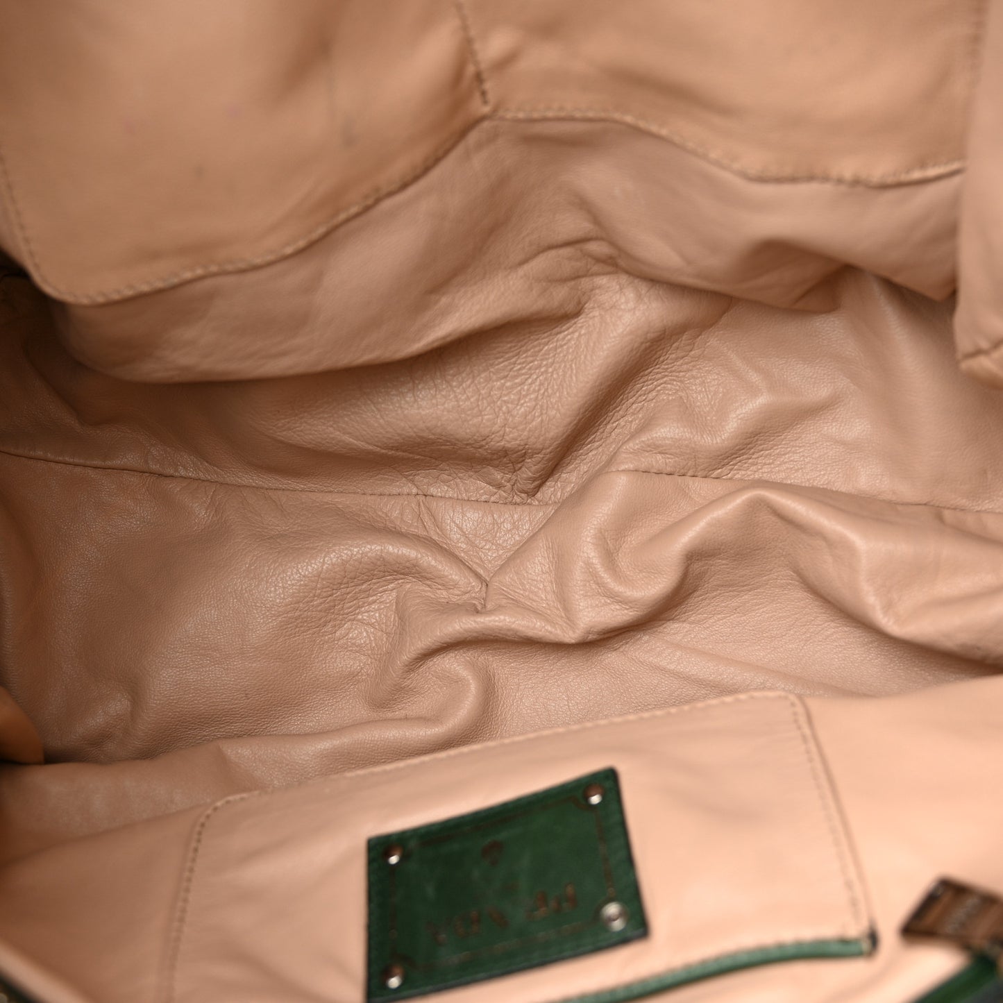 Nappa Gaufre Double Zip Tote Green