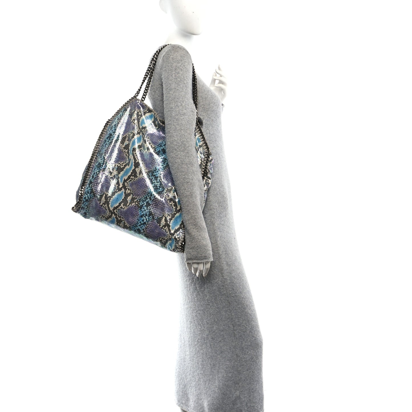 Eco Python Oleographic Big Falabella Tote Navy