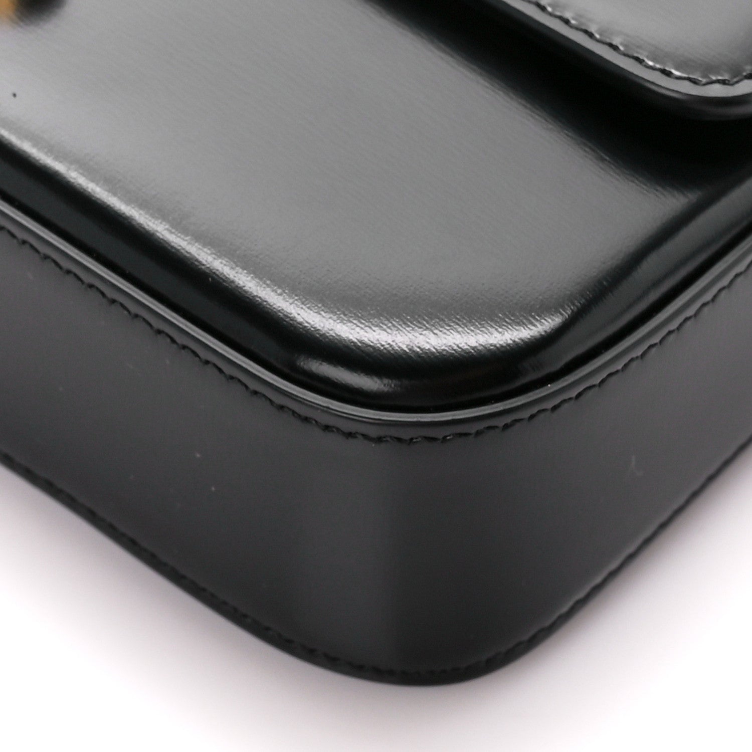 Celine Shiny Calfskin Triomphe Chain Shoulder Bag Black 12 of 12