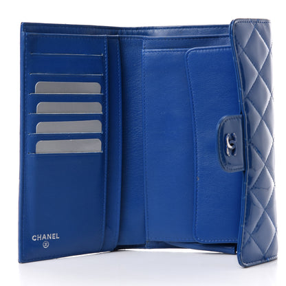 Chanel Patent Calfskin Quilted Large Flap Wallet Blue 5 of 8