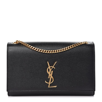 Saint Laurent Grain De Poudre Medium Classic Monogram Kate Satchel Black 1 of 14