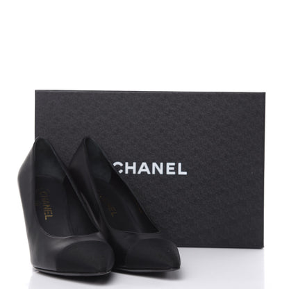 Chanel Lambskin Grosgrain Cap Toe Pumps 40 Black 9 of 9