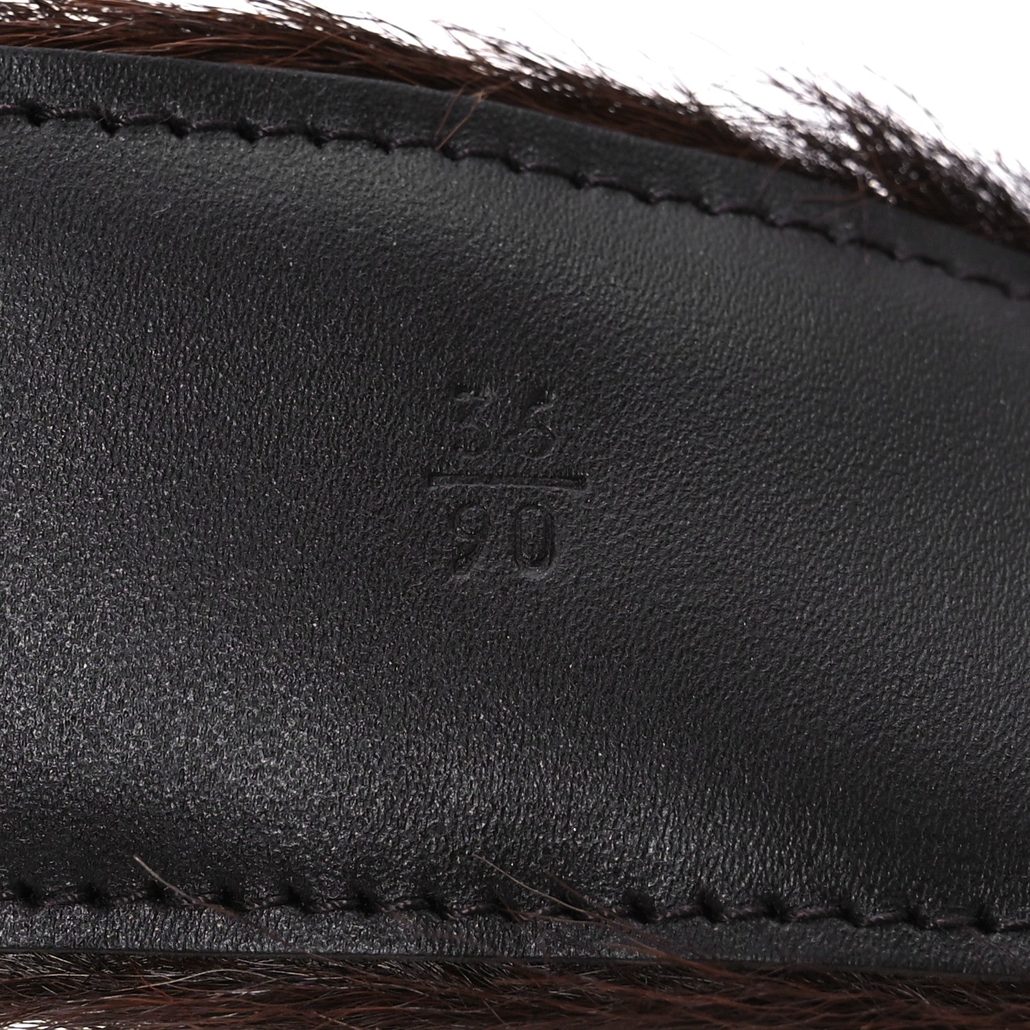 Prada Cavallino Calf Hair Belt 90 36 Cacao 6 of 8