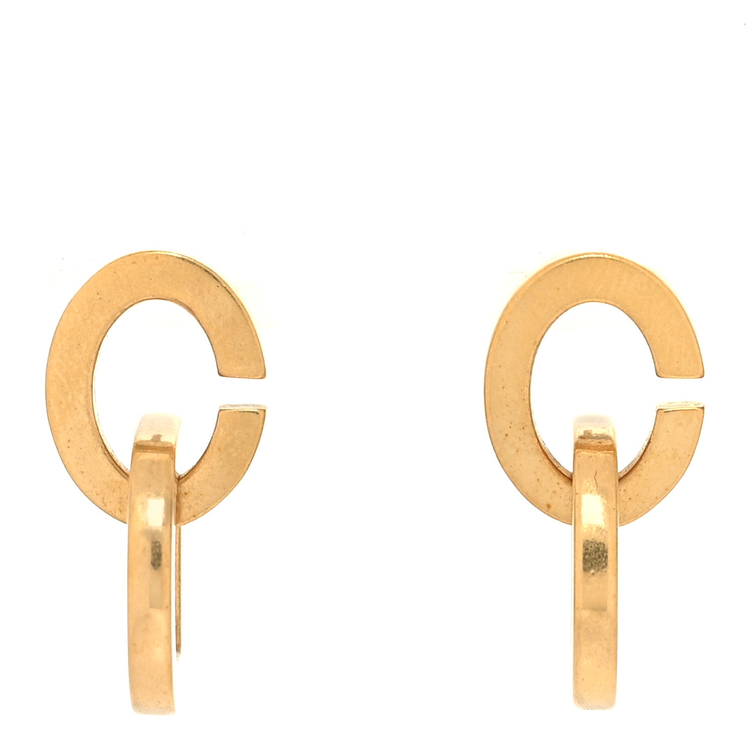 Christian Dior Metal CD Earrings Gold 1 of 5