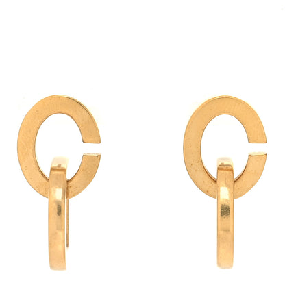Christian Dior Metal CD Earrings Gold 1 of 5