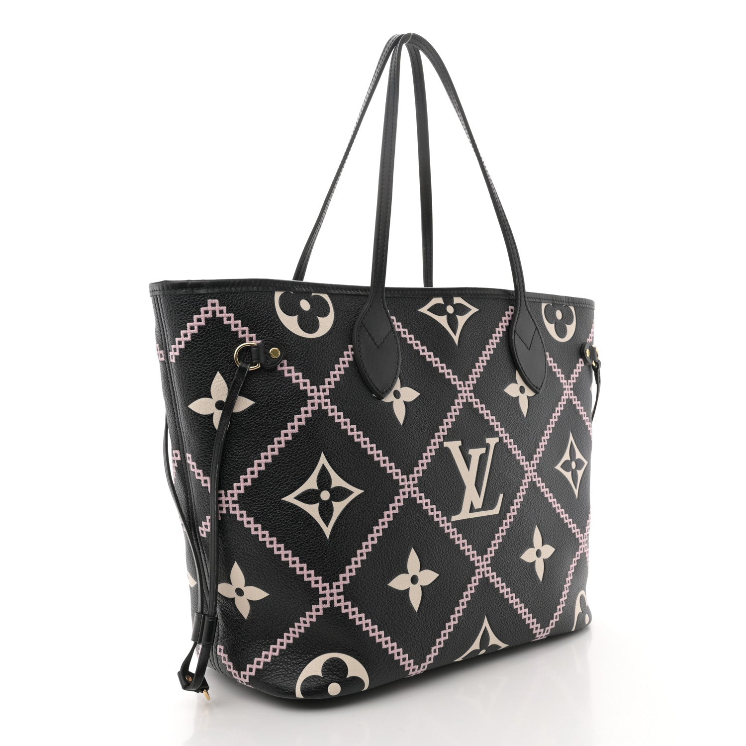 Louis Vuitton Empreinte Monogram Giant Broderies Neverfull MM Black 4 of 10